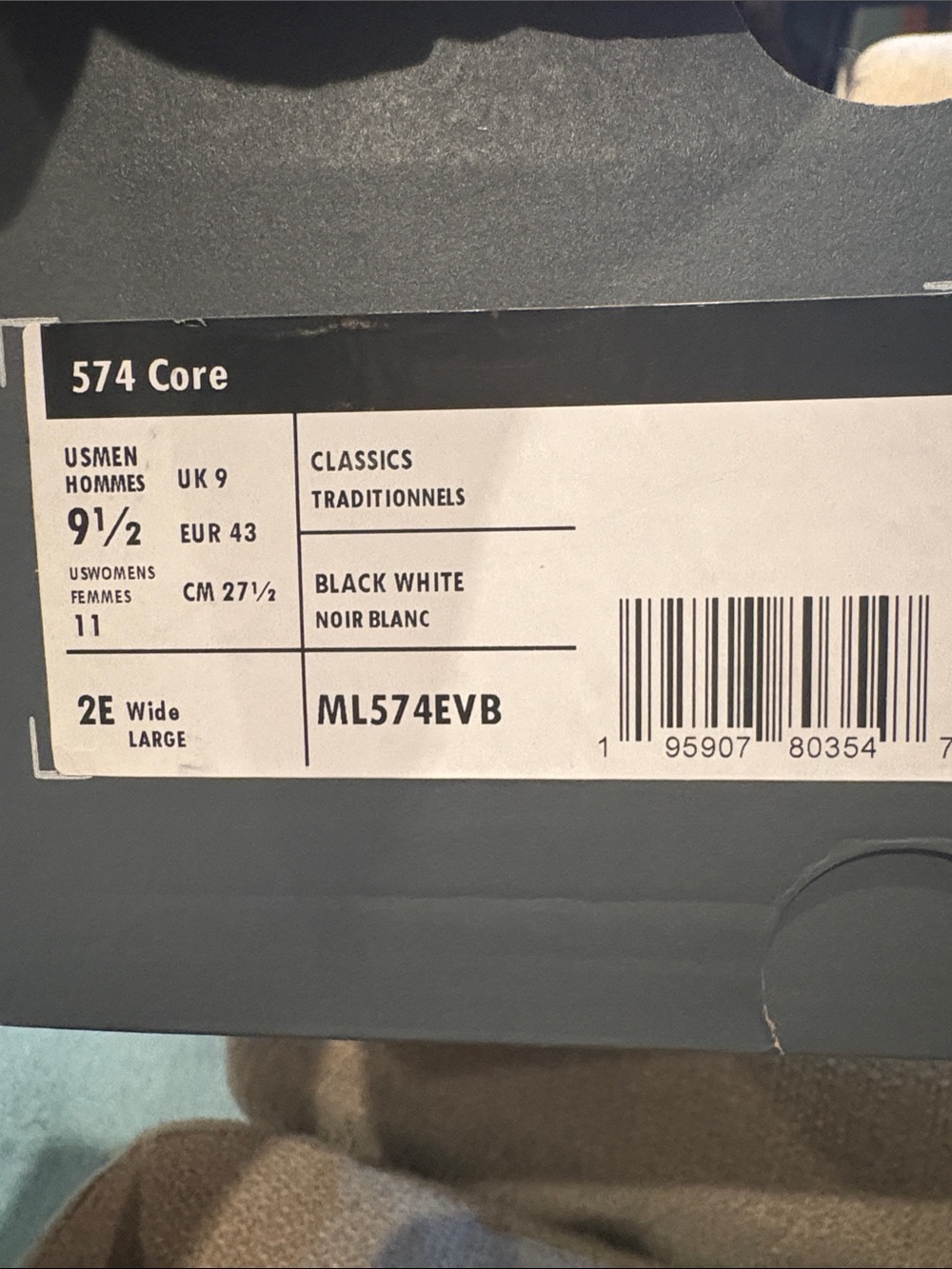 New Balance Black and White Low-Top Sneaker - Picture 4 of 5